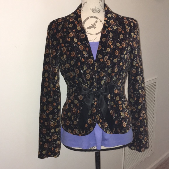FREE PEOPLE VELVET BLAZER - Picture 3 of 7